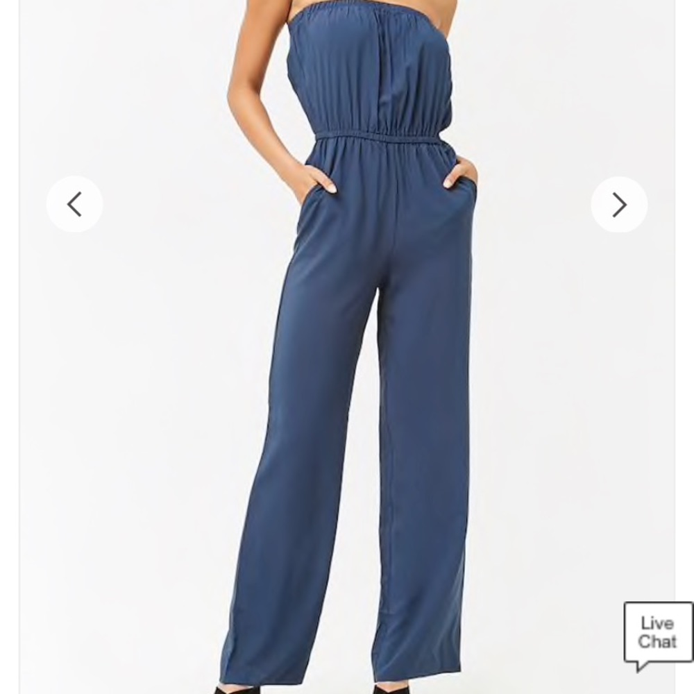 Forever 21 strapless woven jumpsuit